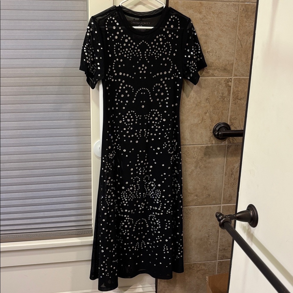 Cynthia Rowley crystal embellished mesh dress. Semi sheer. Size 10. Like new.
